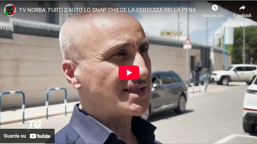 FURTI D'AUTO-LO SNAP CHIEDE LA CERTEZZA DELLA PENA-INTERVISTA DR.GIACOMO GENTILE SEGR.GEN.AGG. SNAP