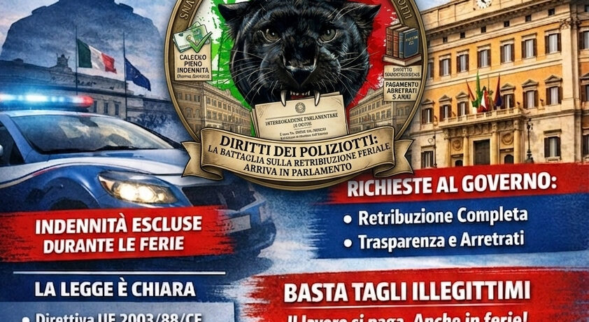 RETRIBUZIONE FERIE POLIZIOTTI, LA MESSA IN MORA SNAP APPRODA IN PARLAMENTO