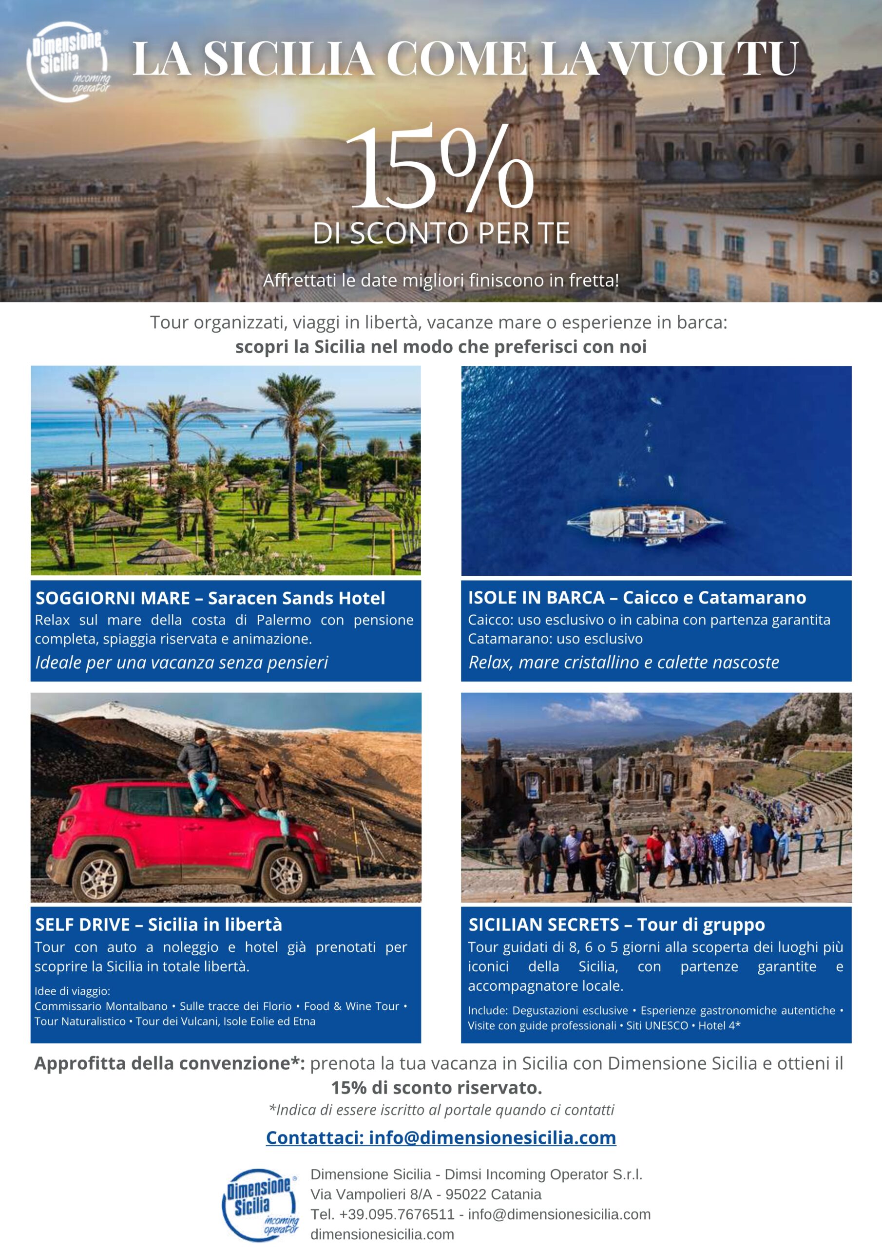 Sconti del 15% per le Isole della Sicilia - Riservato agli iscritti,