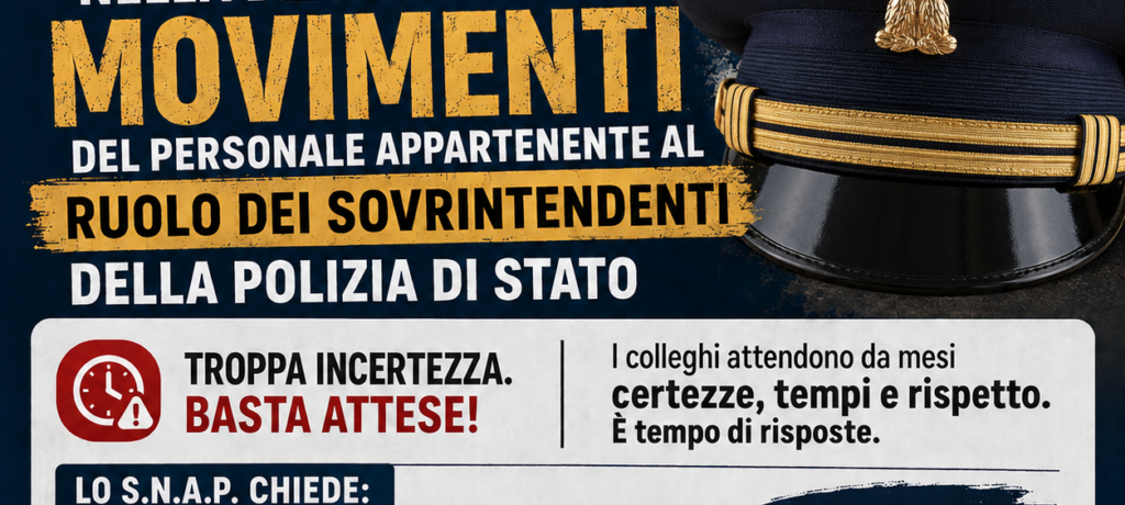INTERVENTO MOVIMENTAZIONE PERSONALE POLIZIA DI STATO