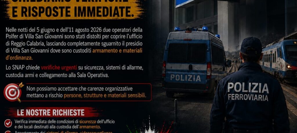 GRAVE CRITICITÀ NELL'IMPIEGO DEL PERSONALE DELLA POLFER DI VILLA SAN GIOVANNI